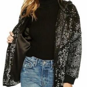 BLANKNYC sequin studded bomber jacket
